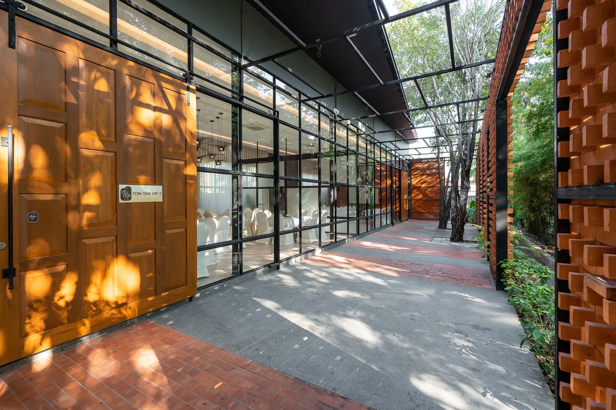 Walkway outside the banquet rooms